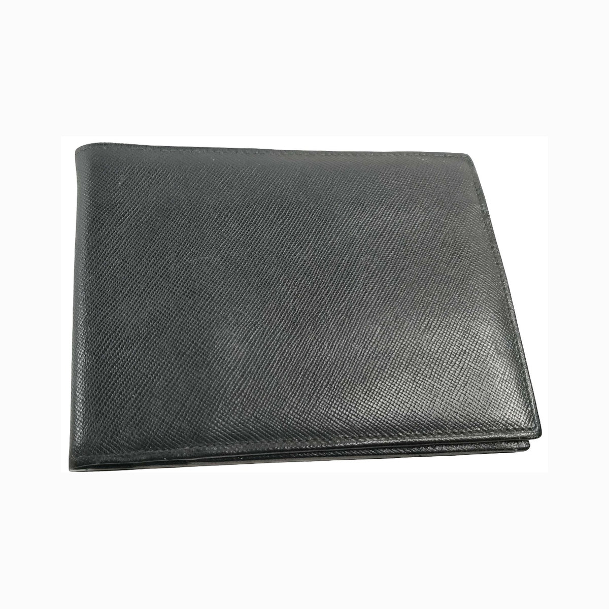 Prada Saffiano bifold Leather, Black, Leather, Wallet