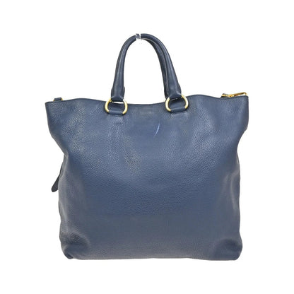 Prada Shopping Tote Vitello Daino, Navy, Leather, Tote Bag
