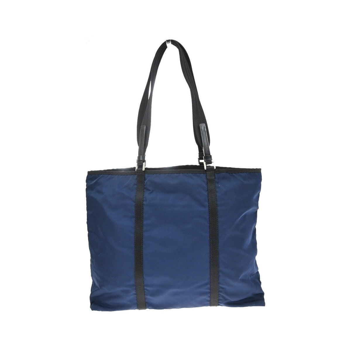 Prada Shoulder Canvas and Leather, Blue, Nylon, Shoulder Bag