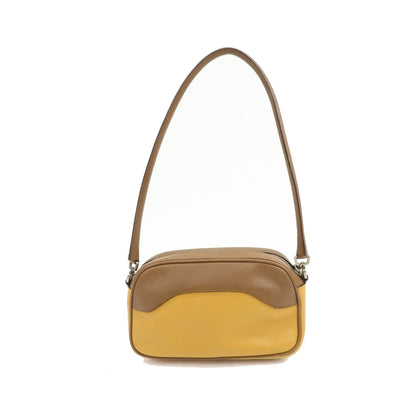 Prada Shoulder Leather, Yellow, Leather, Shoulder Bag