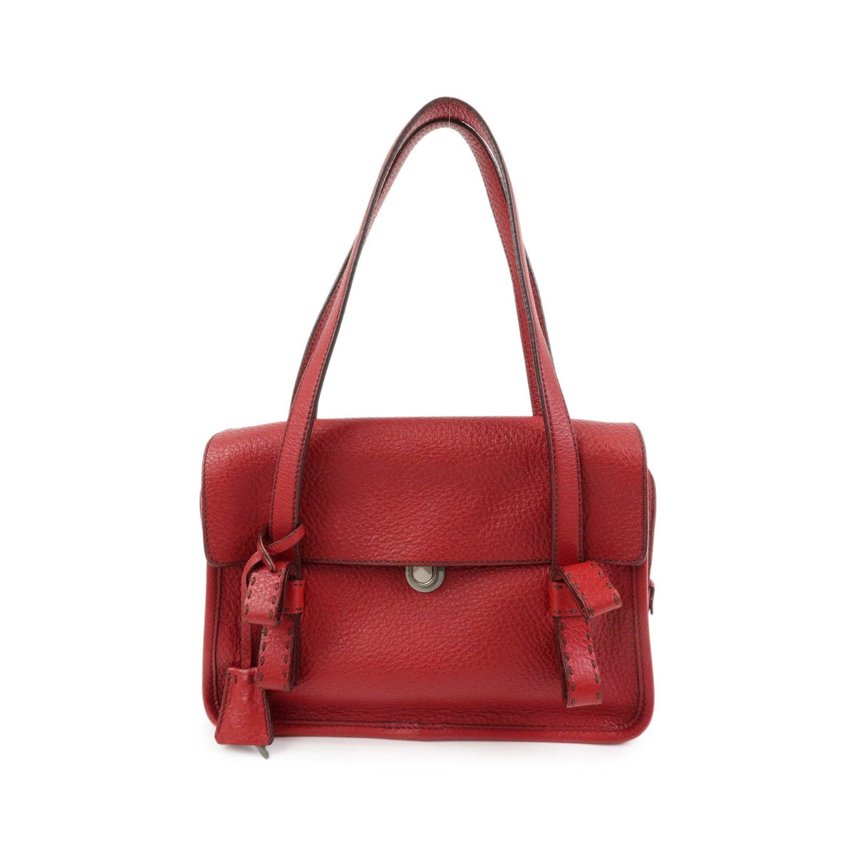 Prada Shoulder Leather, Red, Leather, Shoulder Bag