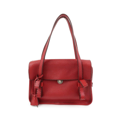 Prada Shoulder Leather, Red, Leather, Shoulder Bag