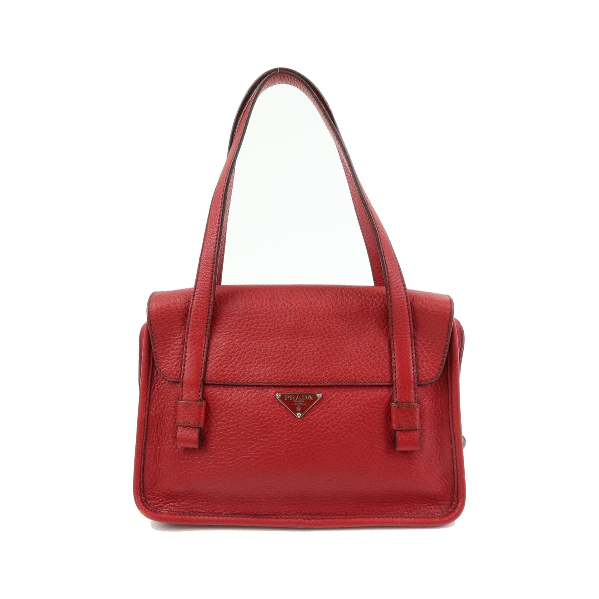 Prada Shoulder Leather, Red, Leather, Shoulder Bag