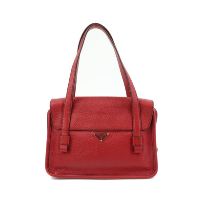 Prada Shoulder Leather, Red, Leather, Shoulder Bag