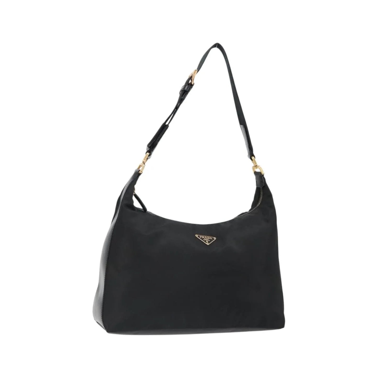 Prada Shoulder Python, Black, Nylon, Shoulder Bag