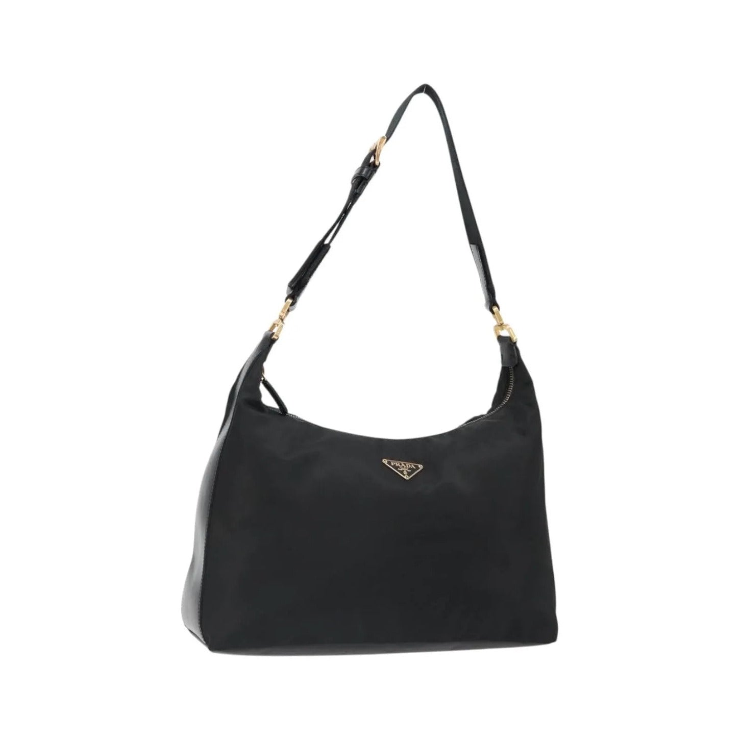Prada Shoulder Python, Black, Nylon, Shoulder Bag