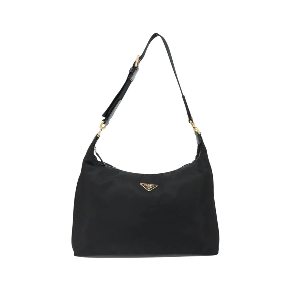 Prada Shoulder Python, Black, Nylon, Shoulder Bag