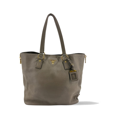 Prada Shoulder Python, Gray, Leather, Shoulder Bag