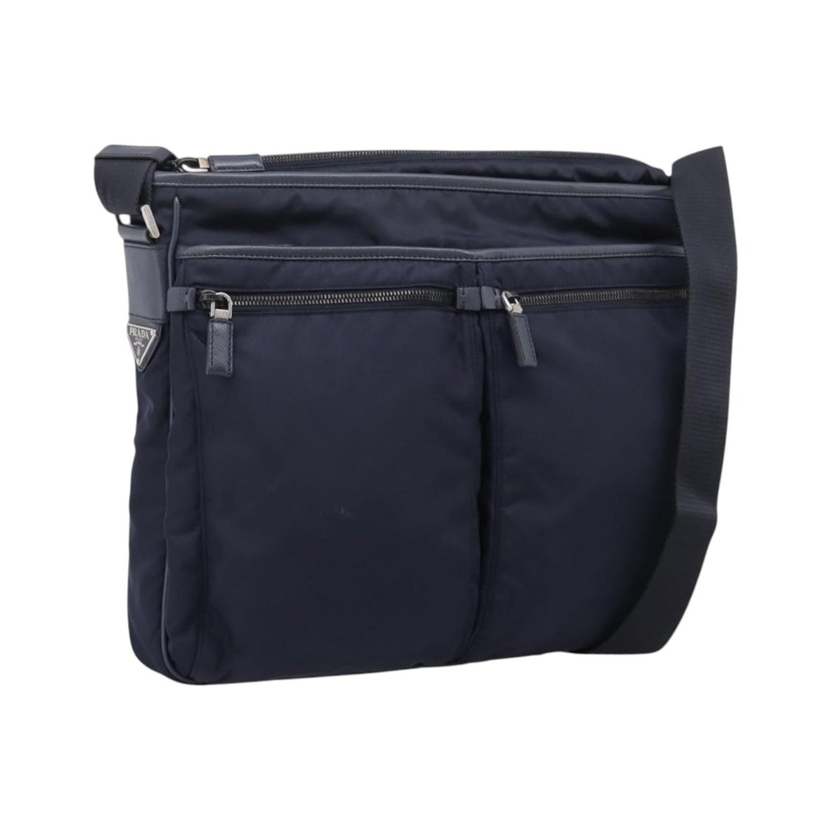 Prada Shoulder Tessuto, Navy, Nylon, Shoulder Bag