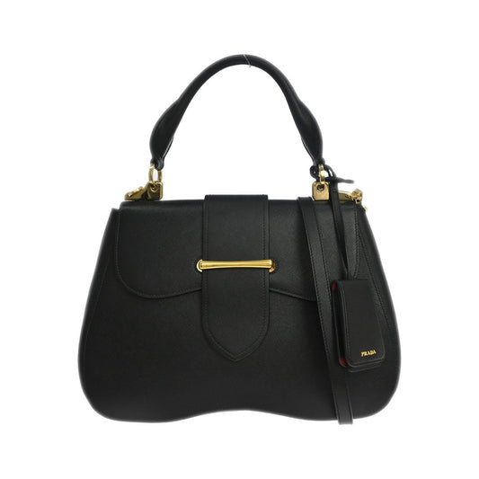 Prada Sidonie Saffiano, Black, Leather, Handbag