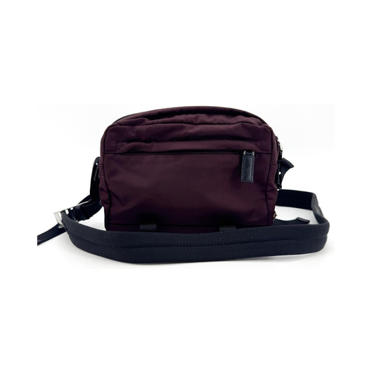 Prada Technical Zip Tessuto, Burgundy, Nylon, Crossbody Bag