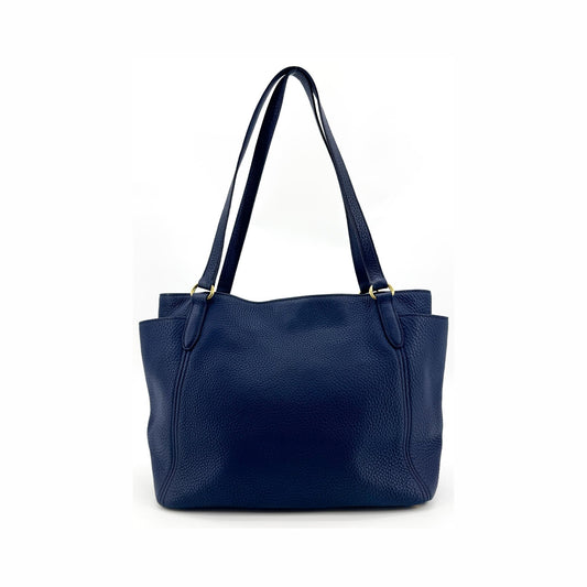 Prada Tote Vitello Daino Vitello Daino, Navy, Calfskin, Tote Bag