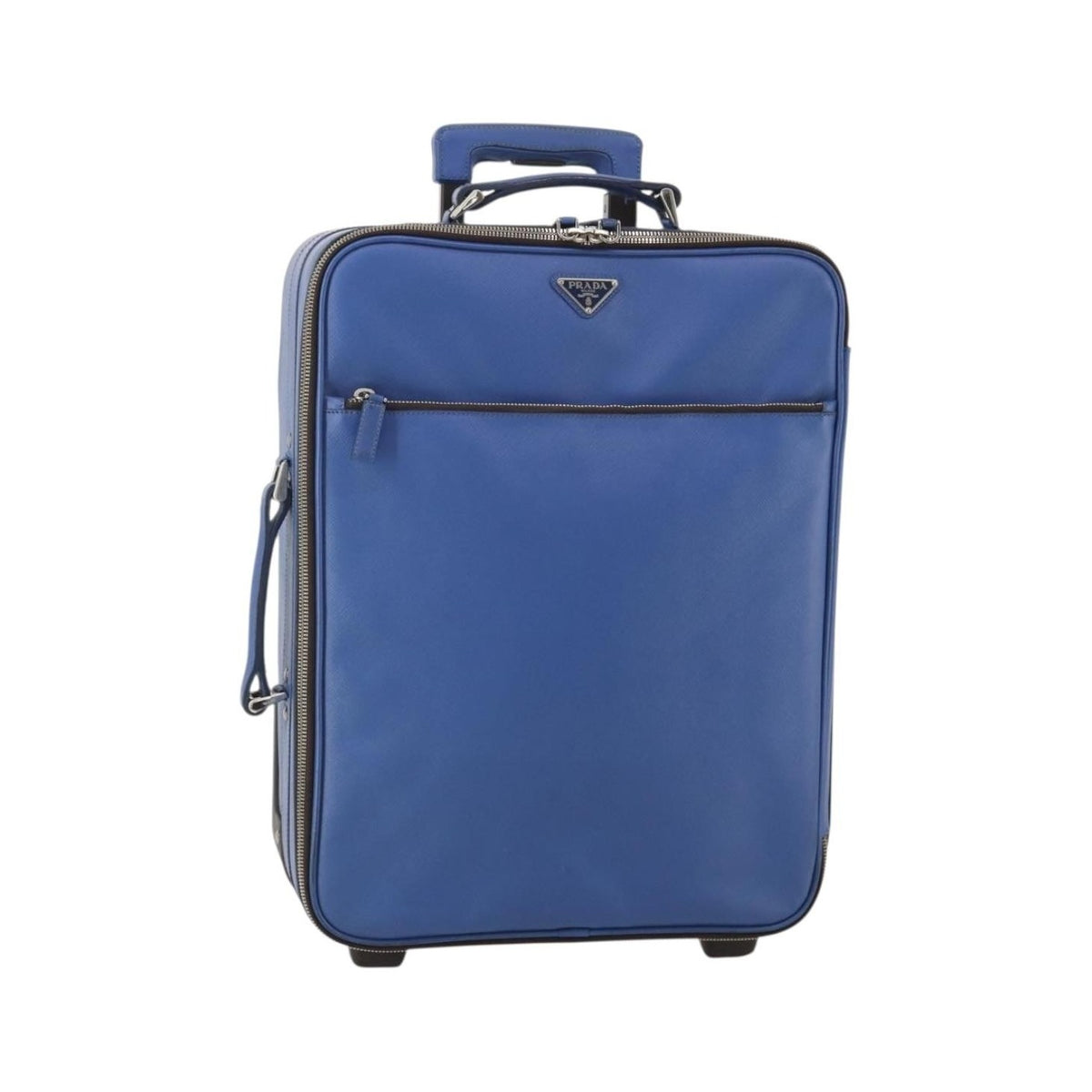 Prada Travel Saffiano Leather, Blue, Leather, Travel Bag