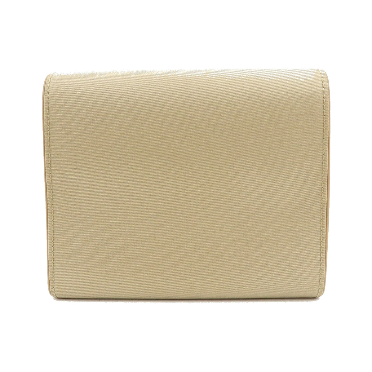 Prada Trifold Compact Saffiano Leather, Beige, Nylon, Wallet