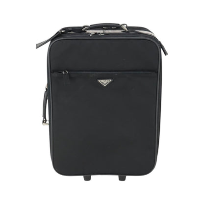 Prada Trolley Rolling Luggage Tessuto and Saffiano Leather, Black, Nylon, Travel Bag