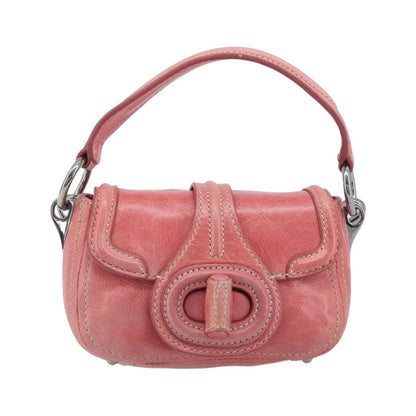 Prada Turnlock Flap Soft Calf, Pink, Leather, Shoulder Bag