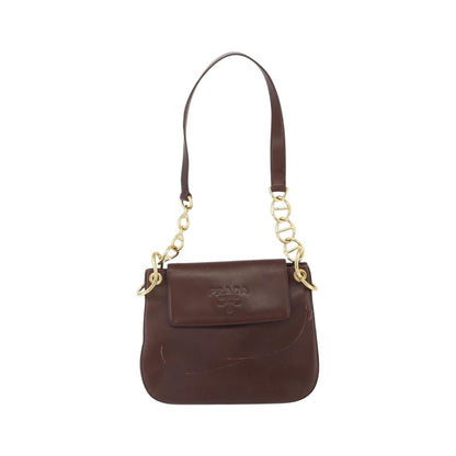 Prada Vintage Leather, Brown, Leather, Shoulder Bag