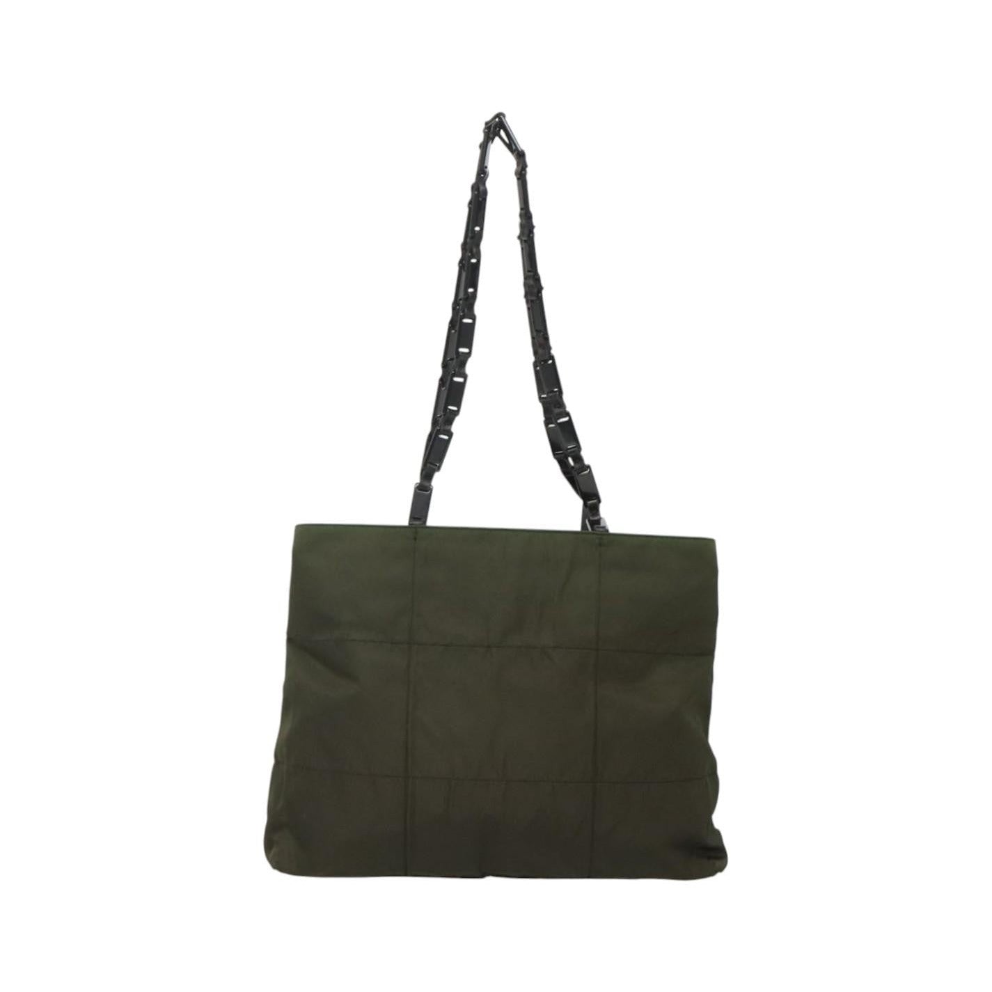 Prada Vintage Tessuto, Khaki, Nylon, Shoulder Bag