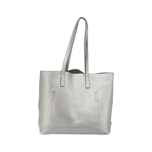 Prada Vintage Tote Leather, Silver, Leather, Tote Bag