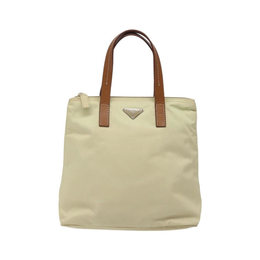 Prada Vintage Tote Tessuto, White, Nylon, Tote Bag