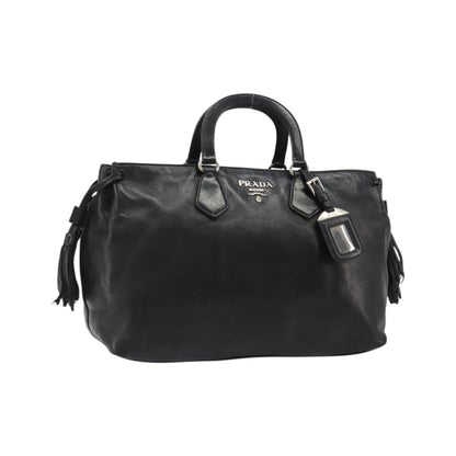 Prada Vitello Daino Convertible Tote Vitello Daino, Black, Leather, Handbag