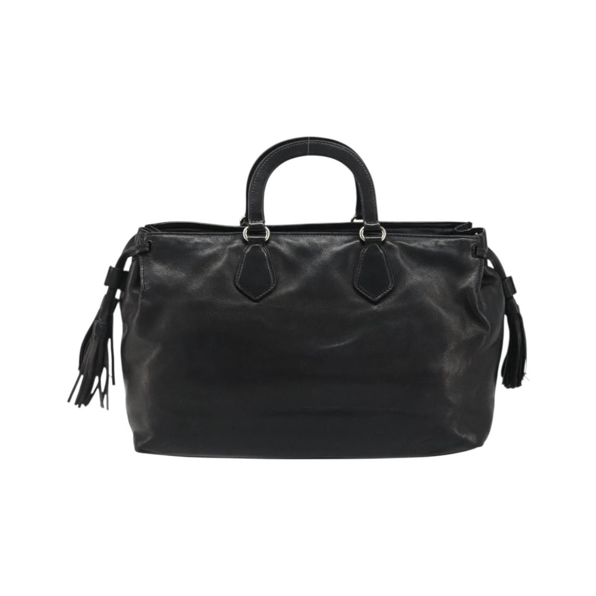 Prada Vitello Daino Convertible Tote Vitello Daino, Black, Leather, Handbag