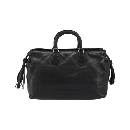 Prada Vitello Daino Convertible Tote Vitello Daino, Black, Leather, Handbag