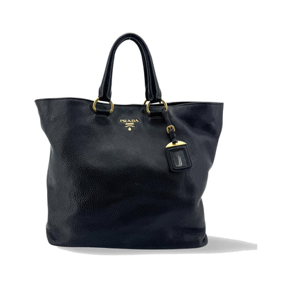 Prada Vitello Daino Leather, Black, Leather, Shoulder Bag