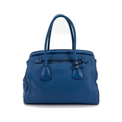 Prada Vitello Daino Leather, Blue, Leather, Shoulder Bag