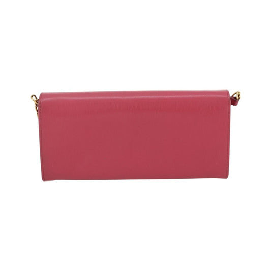 Prada Wallet on Chain Saffiano Leather, Pink, Leather, Crossbody Bag