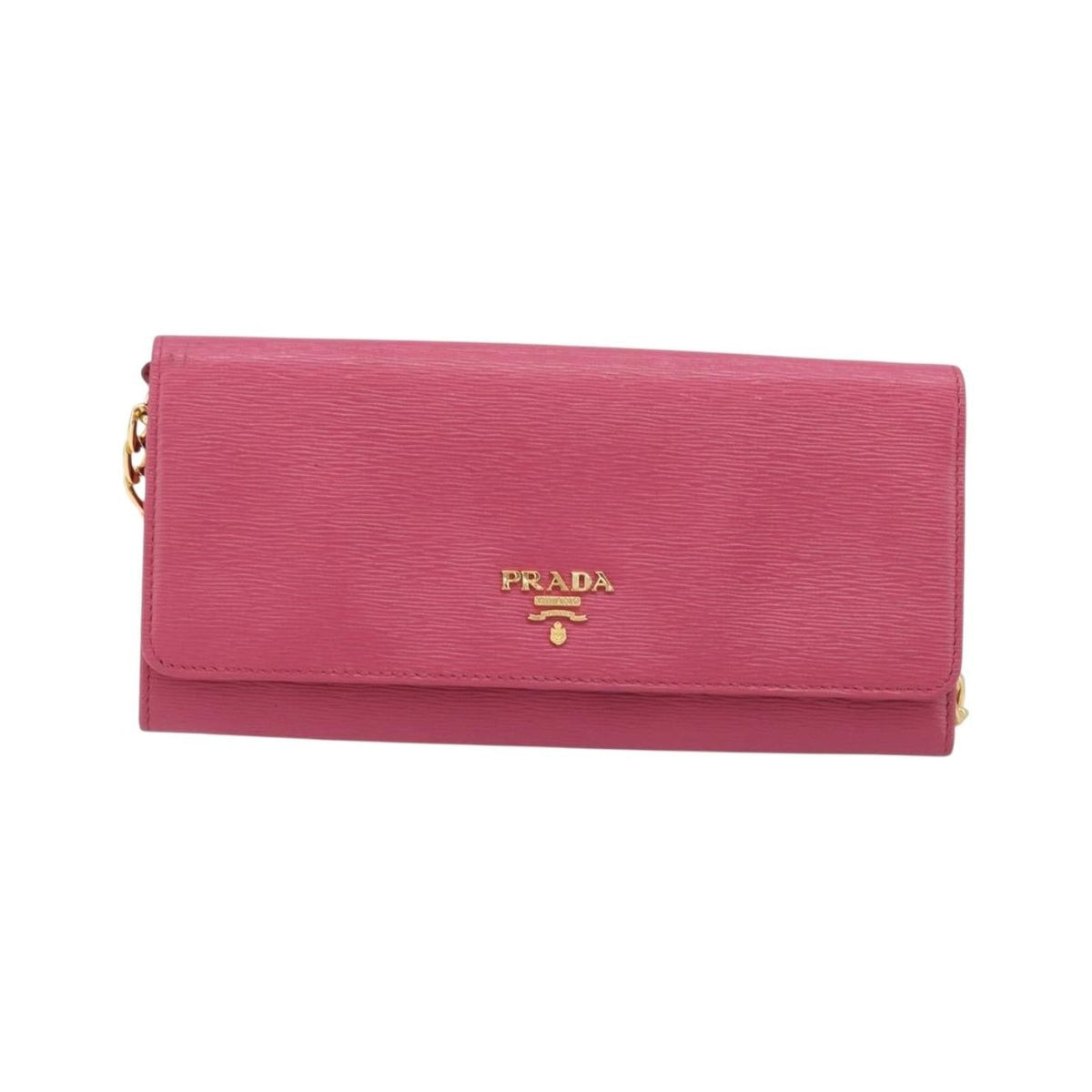 Prada Wallet on Chain Saffiano Leather, Pink, Leather, Crossbody Bag