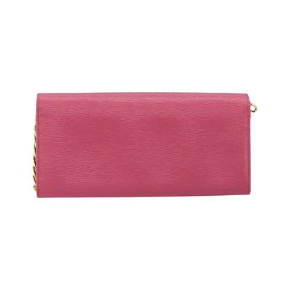 Prada Wallet on Chain Saffiano Leather, Pink, Leather, Crossbody Bag