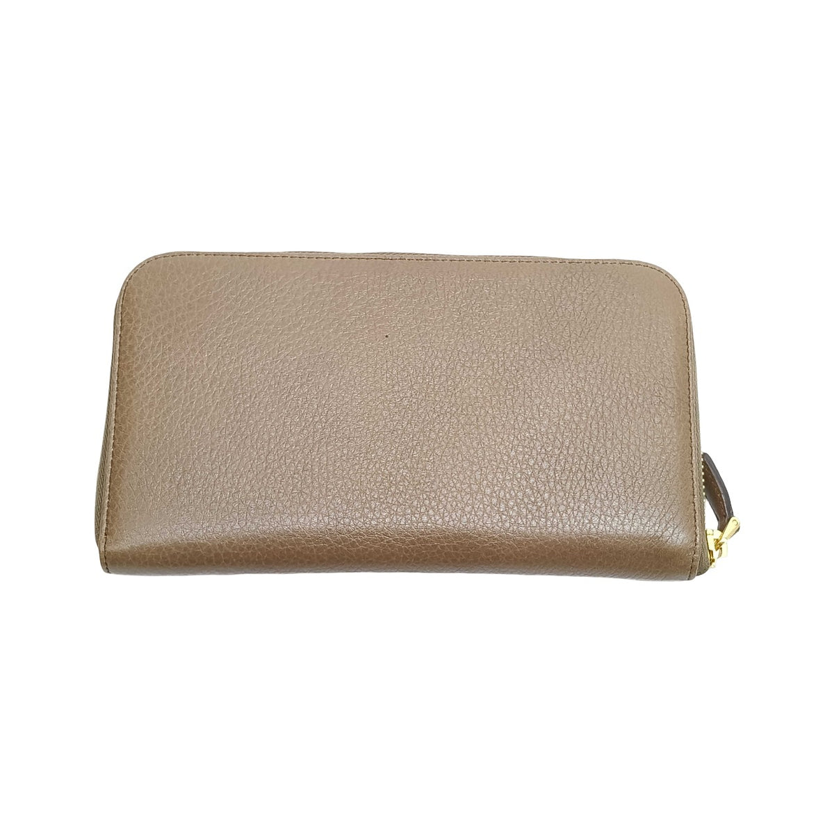 Prada Zip Around Vitello Daino, Brown, Leather, Wallet