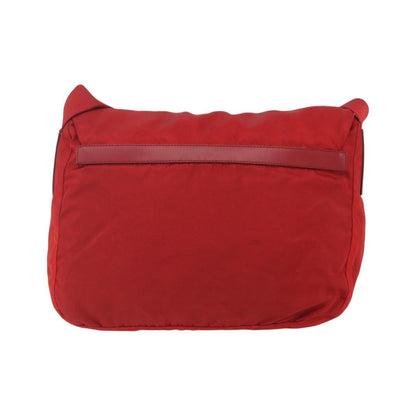 Prada Zip Buckle Messenger Bag Tessuto, Red, Nylon, Shoulder Bag