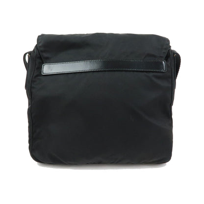 Prada Zip Buckle Messenger Tessuto, Black, Nylon, Handbag