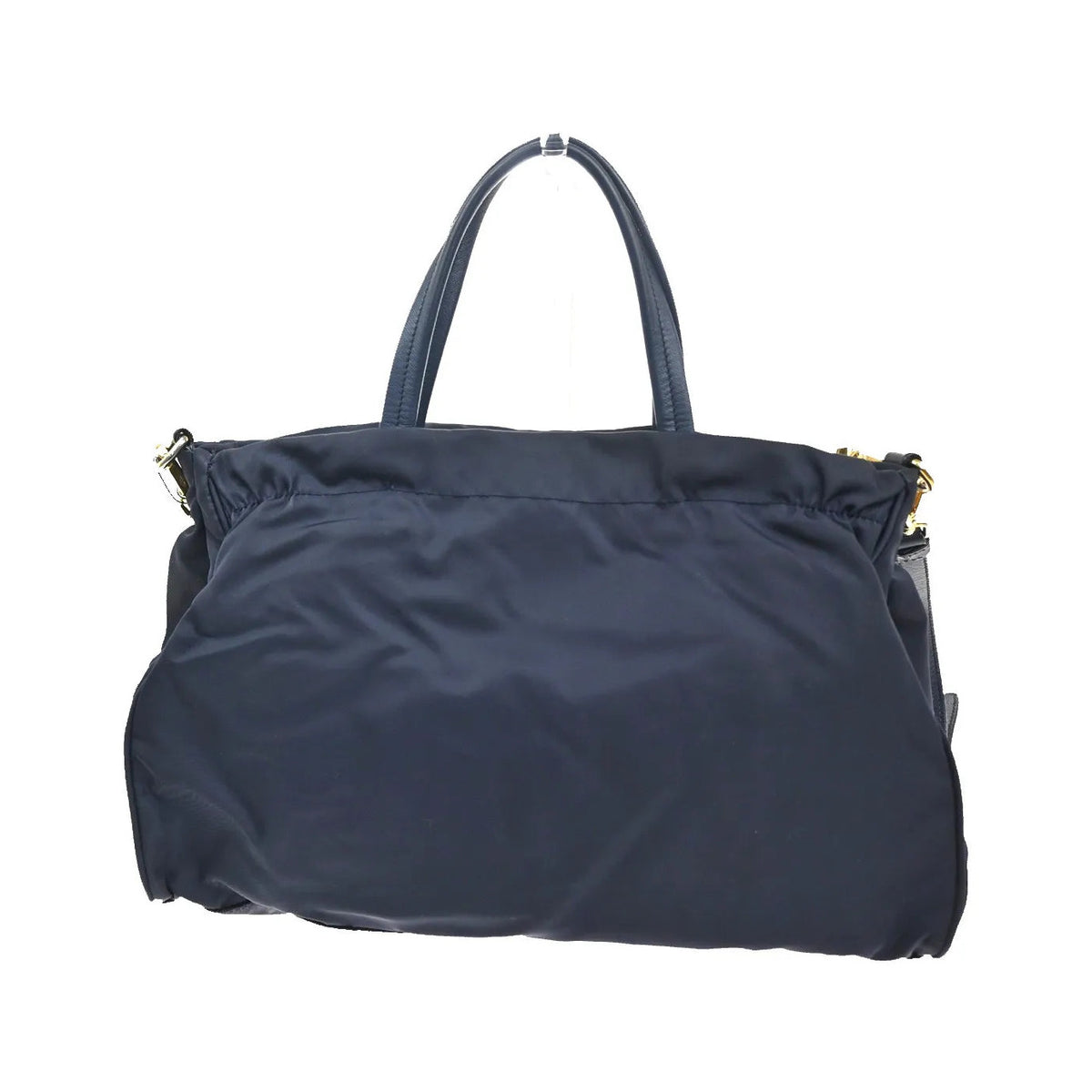 Prada Zip Convertible Shopping Tote Tessuto with Saffiano Leather, Navy, Nylon, Handbag