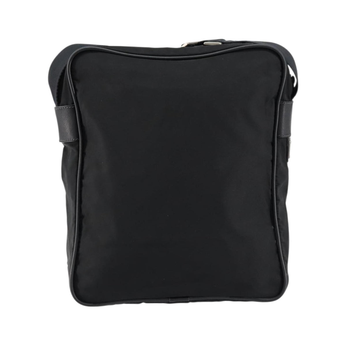 Prada Zip Messenger Tessuto with Leather, Black, Nylon, Handbag