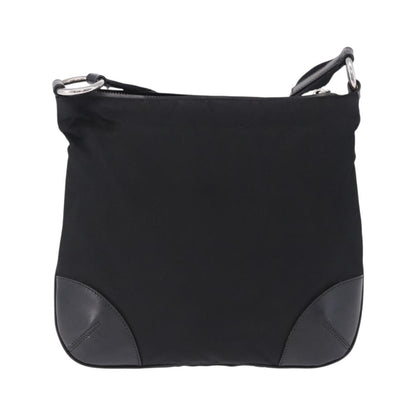 Prada Zip Messenger Tessuto with Leather, Black, Nylon, Handbag