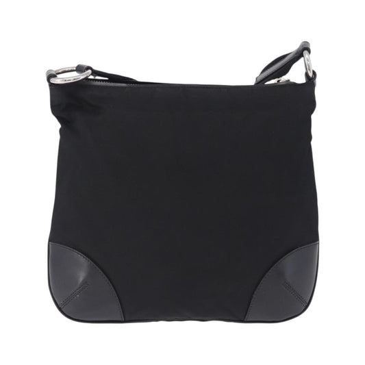 Prada Zip Messenger Tessuto with Leather, Black, Nylon, Handbag