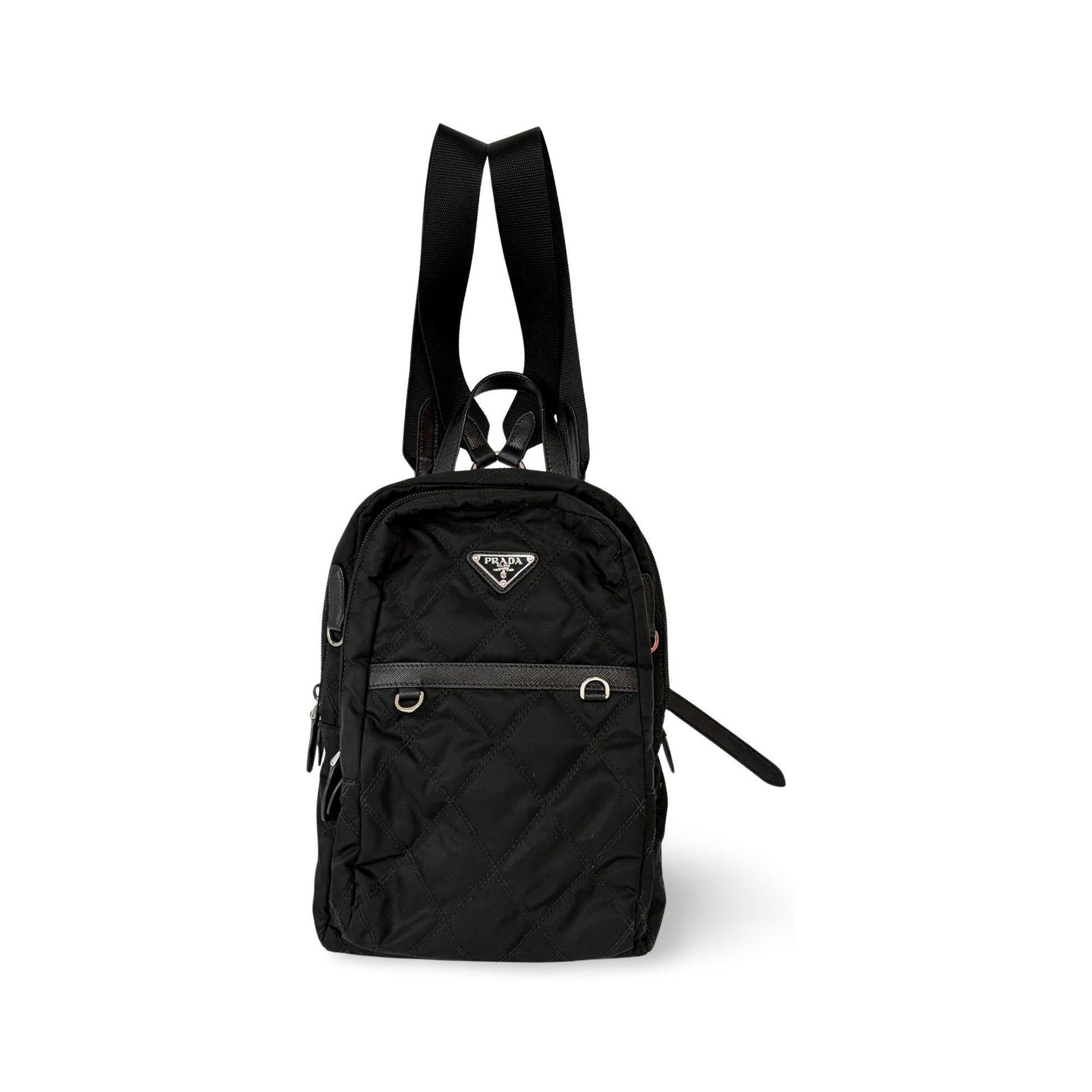 Prada Zip Sling Re-Nylon, Black, Nylon, Backpack