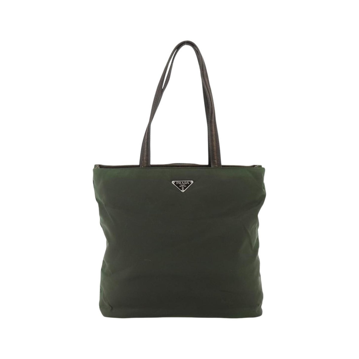 Prada Zip Tote Tessuto, Khaki, Nylon, Tote Bag