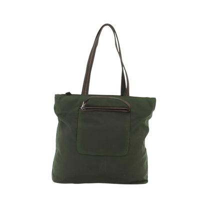 Prada Zip Tote Tessuto, Khaki, Nylon, Tote Bag