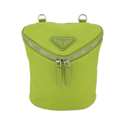 Prada Zipped Triangle Canvas, Green, Canvas, Crossbody Bag