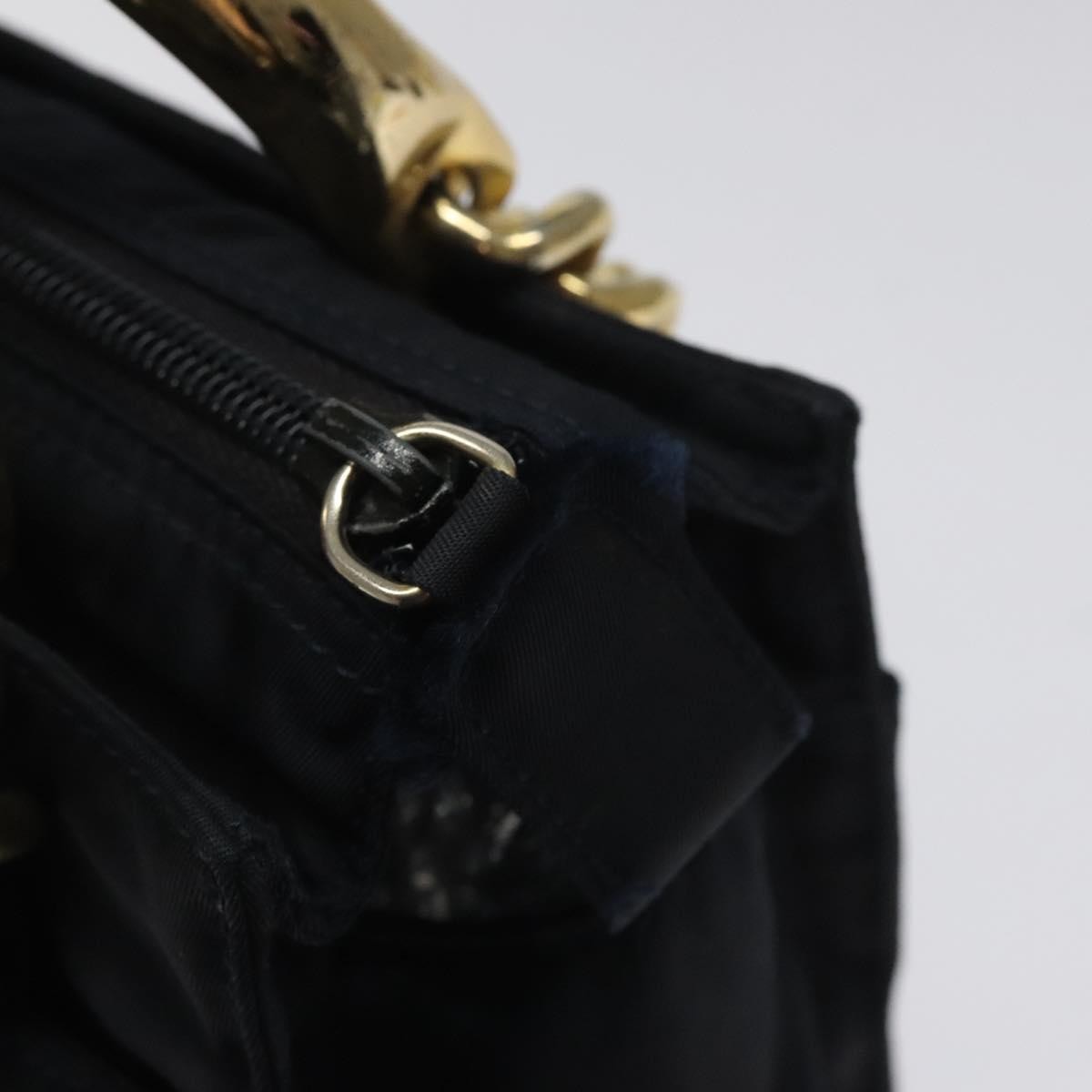 Prada Metal Handles Tote Tessuto, NAVY, NYLON, Handbag