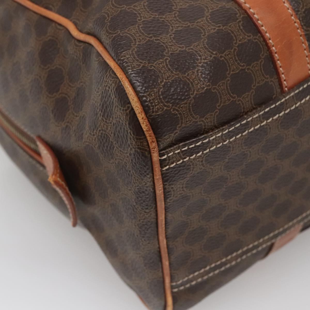 Celine Macadam Handbag Macadam with leather, BROWN, CANVAS, Handbag