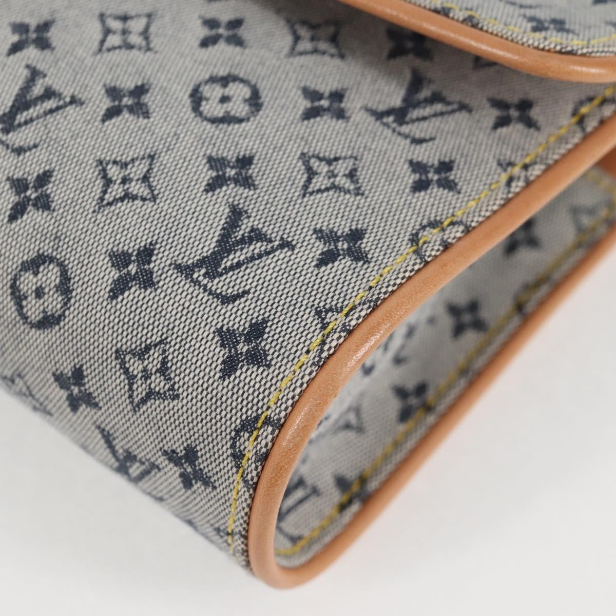 Louis Vuitton Camille Handbag Mini Lin, BLUE, CANVAS, Handbag