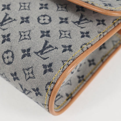 Louis Vuitton Camille Handbag Mini Lin, BLUE, CANVAS, Handbag