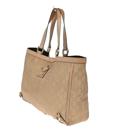 Gucci Abbey Tote GG Canvas with Leather, PINK, CANVAS, Tote bag