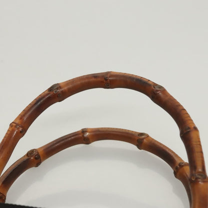 Gucci Vintage Bamboo Handle Tote Canvas, BLACK, CANVAS, Tote bag