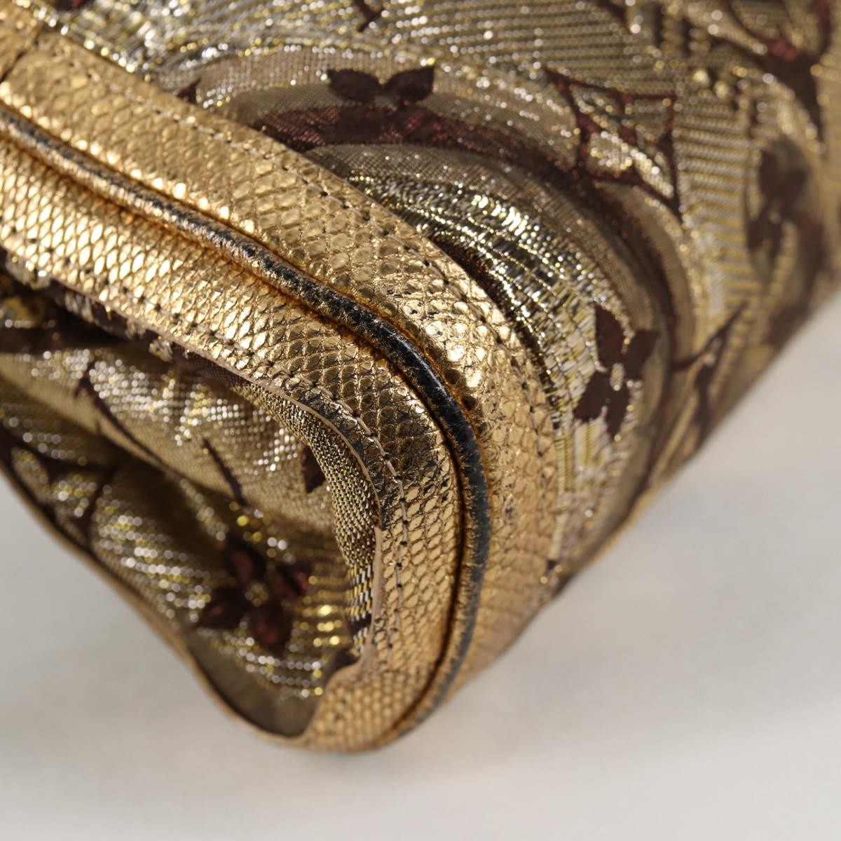 Louis Vuitton Thalie Clutch Brocade Monogram, GOLD, CANVAS, Clutche & pouche